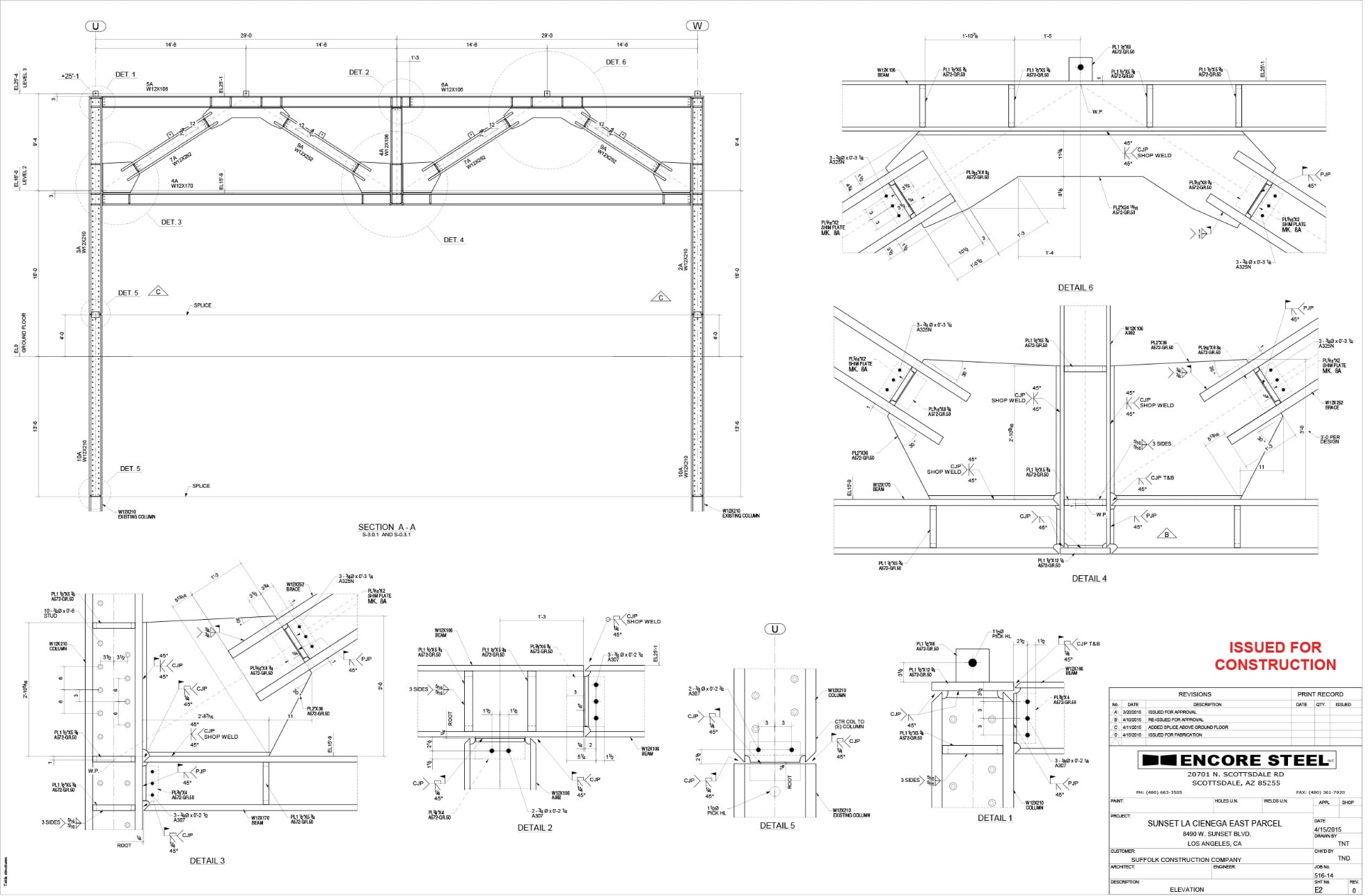 Example of a shop drawing sheet